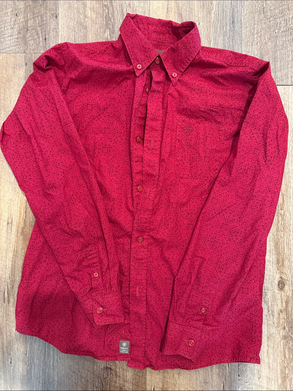 Ariat Boys Long-Sleeve Button-Down Shirt - Red